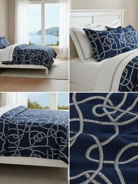 Nautical! Williams Sonoma Home Rope King Duvet Cover & Euro Sham
